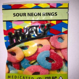 Sour Gummy Neon Rings - 600mg